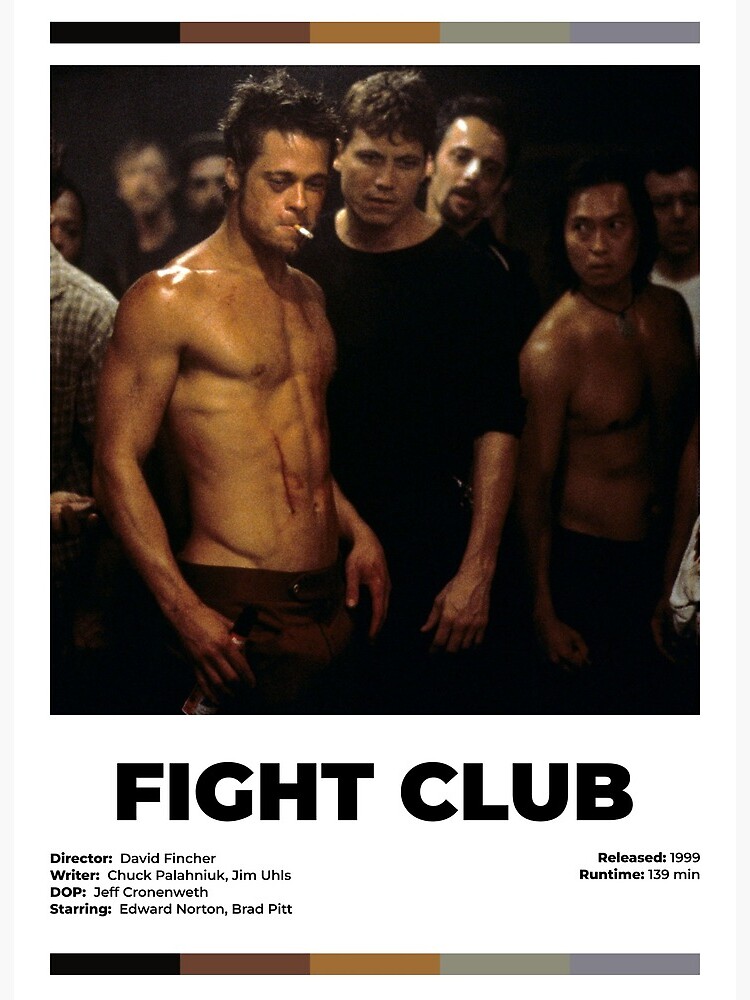 Fight Club Brad Pitt Minimalist Movie Poster – Aesthetic Wall Decor