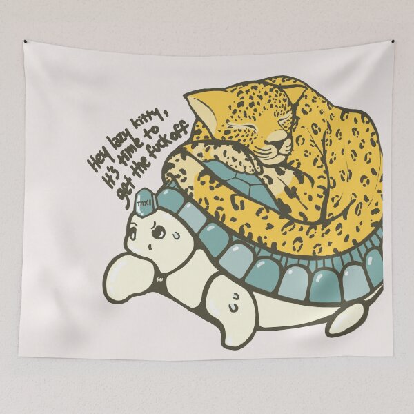 Item preview, Lazy kitty and turtle taxi designed and sold by artcasso.