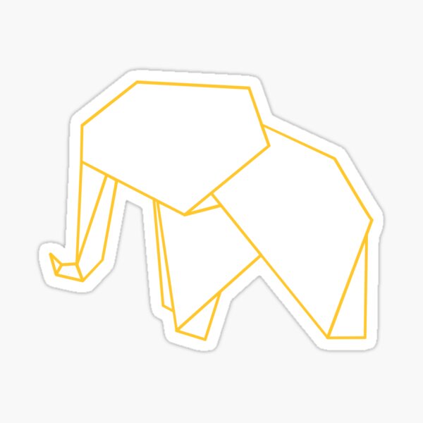 Cute retro vintage elephant! Made in an origami style with a bit of japanese aestethics. Perfect for all minimalists and elephant lovers!  Sticker