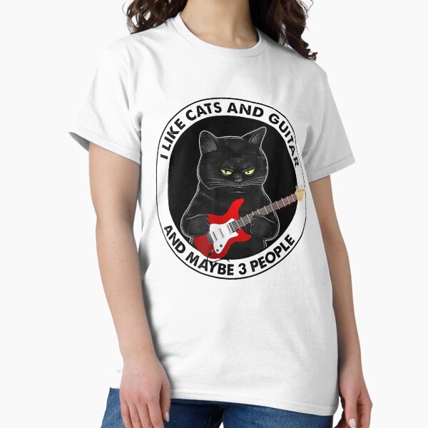Artikel-Vorschau von  Ich mag Katzen und Gitarre und vielleicht 3 Leute Katze spielt Gitarre T-Shirt, designt und verkauft von vanquyen51505.