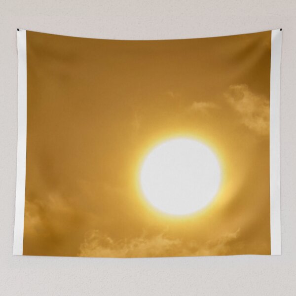 Item preview, Brilliant orange sunlight and orange sky with white clouds designed and sold by Artsy Boulevard.