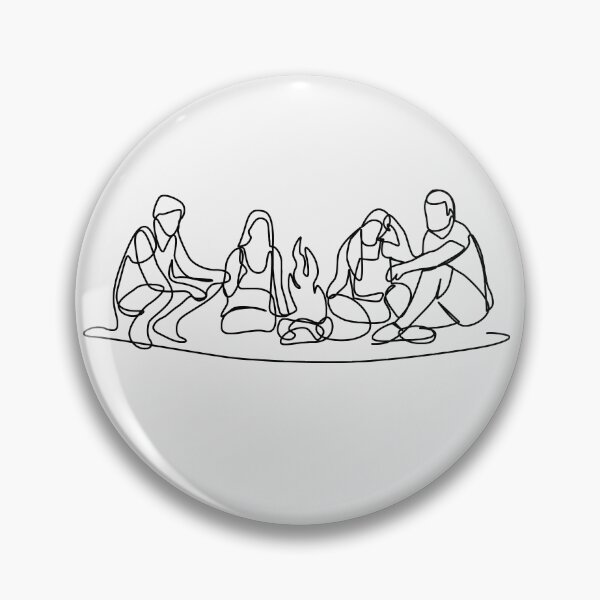 Item preview, Friends gathered on a camping fire place designed and sold by adrianni87.