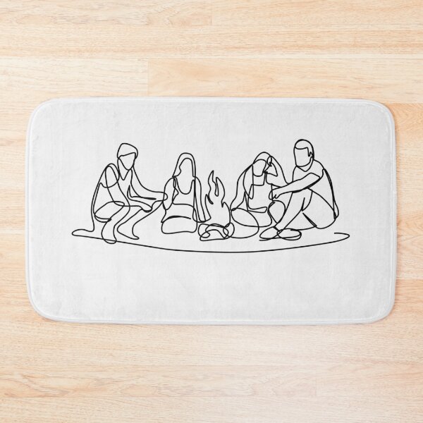 Item preview, Friends gathered on a camping fire place designed and sold by adrianni87.