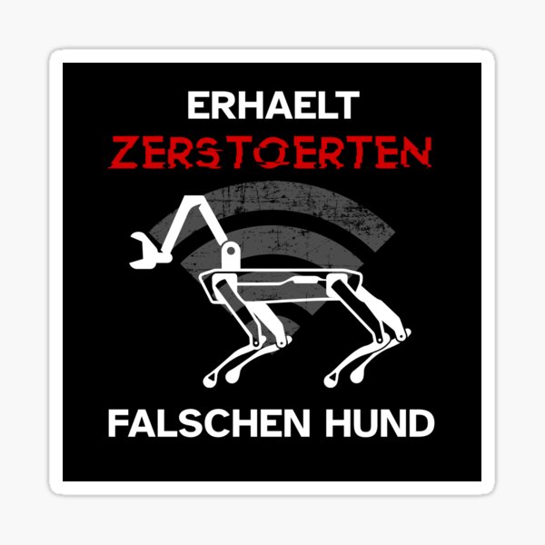 German: Get Rekt Fake Dog Sticker
