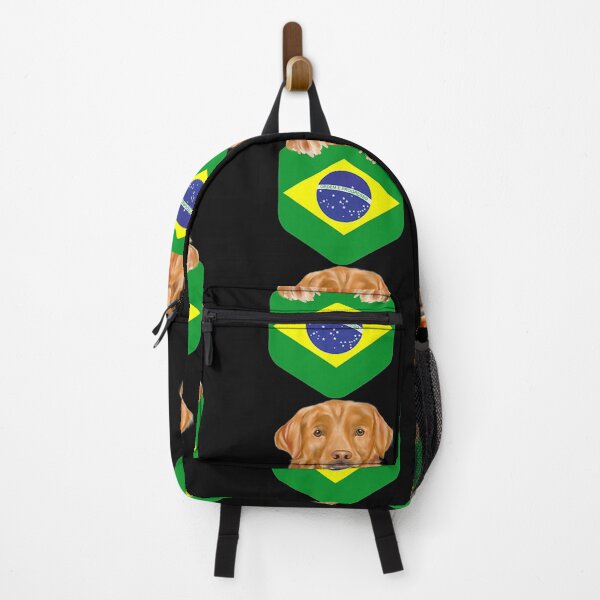 Item preview, Brazil Flag Golden Retriever Dog In Pocket designed and sold by NiceStore095.