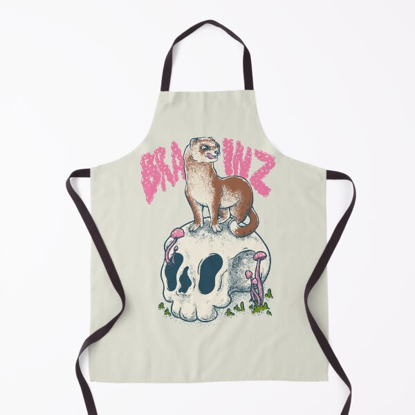 Item preview, Ferret - Brainz | Cute adorable furry creature ruthless killer | Mom | Lowbrow art Vintage | forest woodlands cottagecore goblincore mushroom mushrooms fungus fungi plants plant vines animals animal designed and sold by Any Color Designs.
