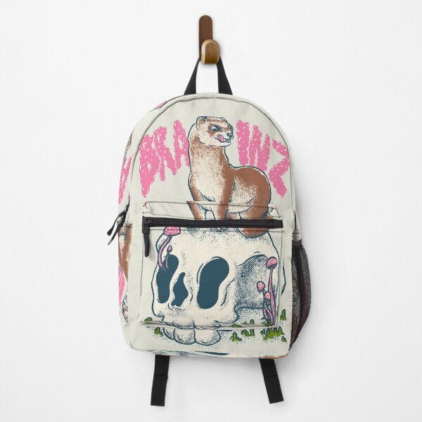 Item preview, Ferret - Brainz | Cute adorable furry creature ruthless killer | Mom | Lowbrow art Vintage | forest woodlands cottagecore goblincore mushroom mushrooms fungus fungi plants plant vines animals animal designed and sold by Any Color Designs.