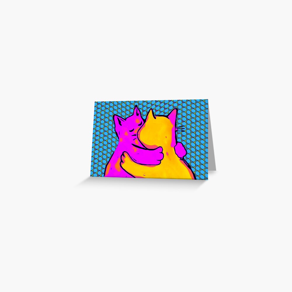 KISSING CATS Greeting Card