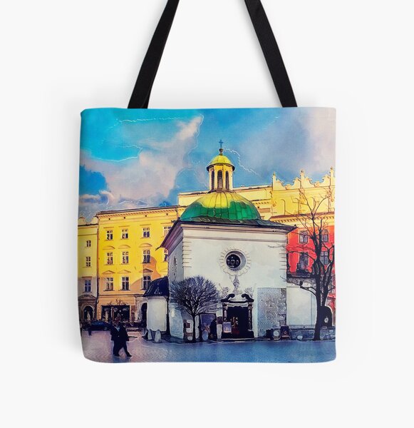 Cracow Church of St. Wojciech All Over Print Tote Bag