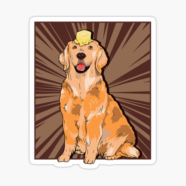 "Butter Dog Meme Cute Golden Retriever Dank Meme" Sticker for Sale by