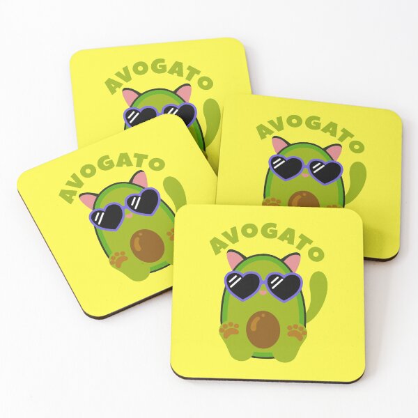 Item preview, Avogato cat, cat avocado, cinco de mayo, heart sunglasses yellow designed and sold by Mylittleprints.