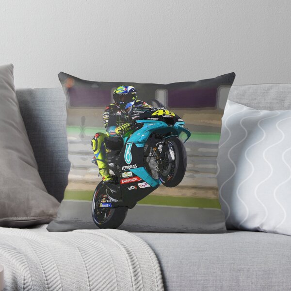 Valentino Rossi macht einen Wheelie 2021 abstrakt Dekokissen