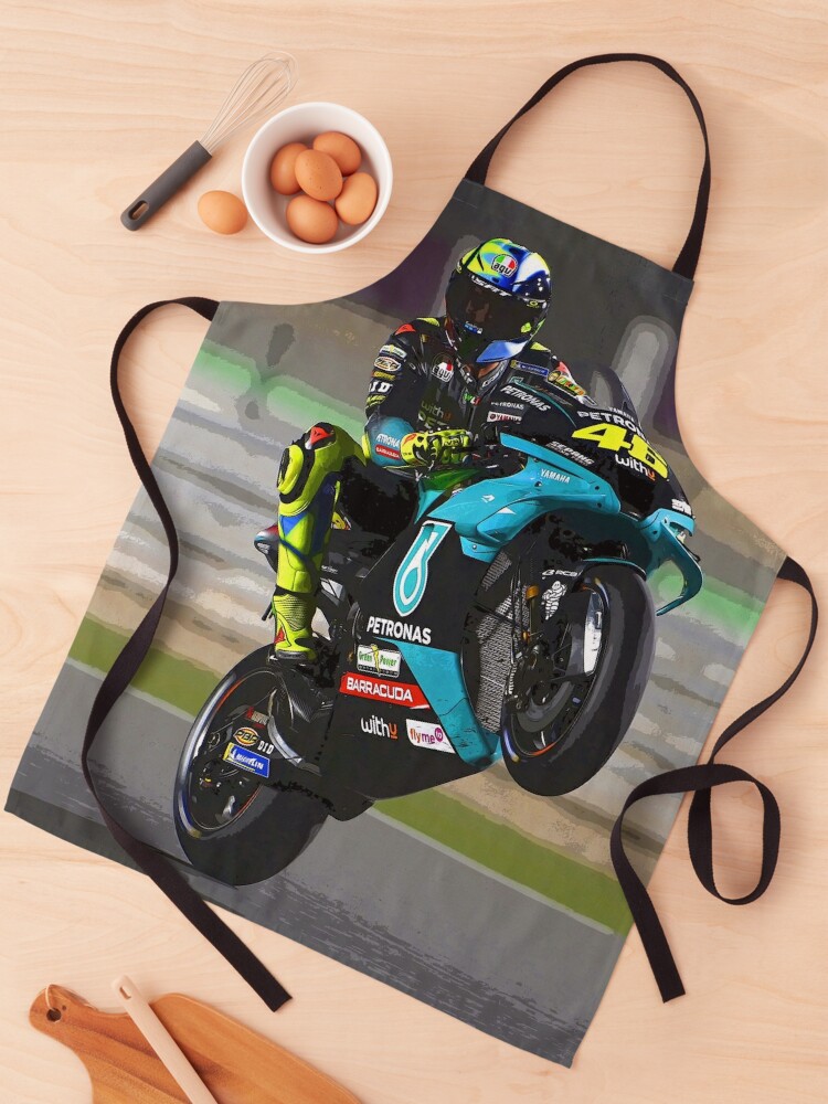 Ged Aftensmad Laboratorium Valentino Rossi making a wheelie 2021 abstract" Apron by Therod | Redbubble