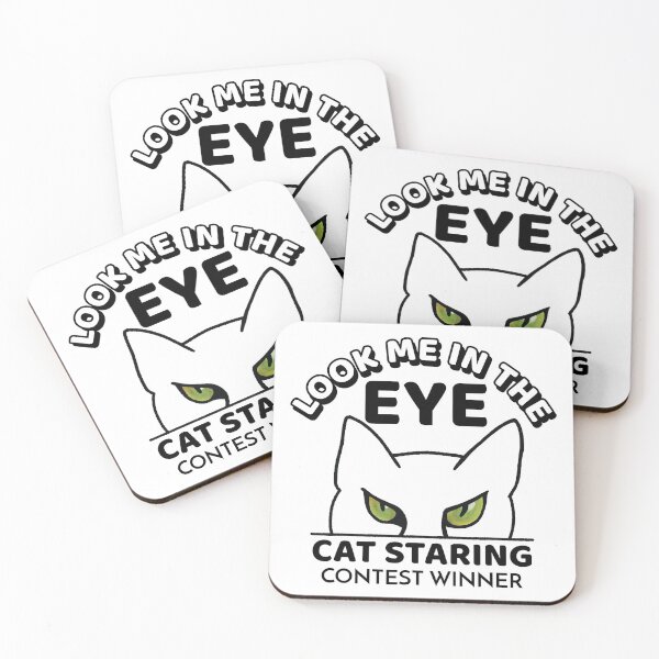 Item preview, Look me in the eye funny cat cartoon - cat staring contest winner designed and sold by Crystal Raymond.