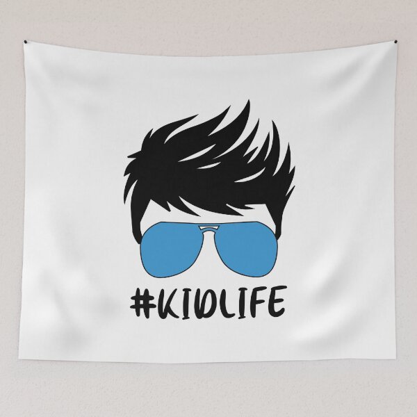 Item preview, Kid life Messy Bun with Cute Bleu Sunglasses Boy Kids designed and sold by clothesy7.