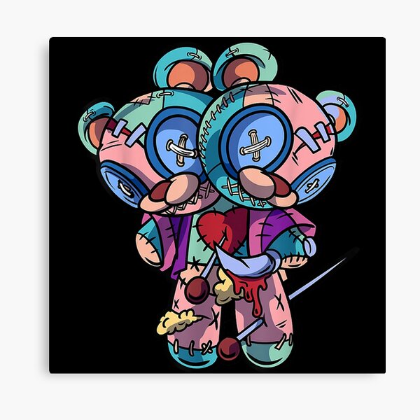 Pastel Goth Two Headed Teddy Voodoo Bear Canvas Print