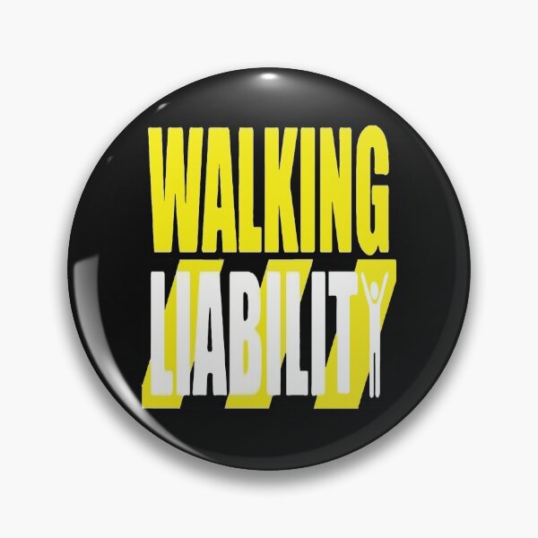 Item preview, Men's Funny Walking Liability Wordmark designed and sold by Lucielyn.