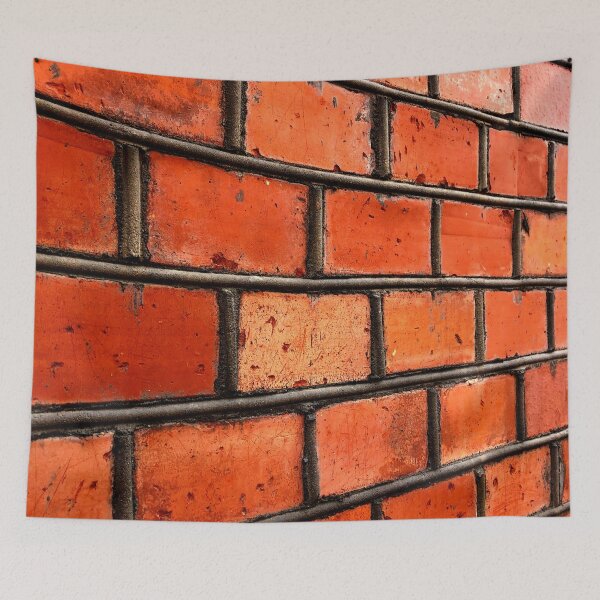 Item preview, Red Brick Wall WIth Some Black And Orange designed and sold by Ensjodesigns.