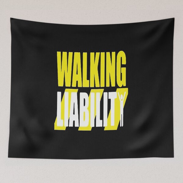 Item preview, Men's Funny Walking Liability Wordmark designed and sold by Lucielyn.