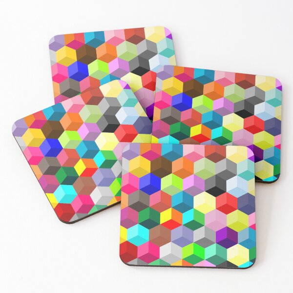 Item preview, Colorful Hexagonal Pattern-Honeycomb Cubes designed and sold by Saurabh5814.