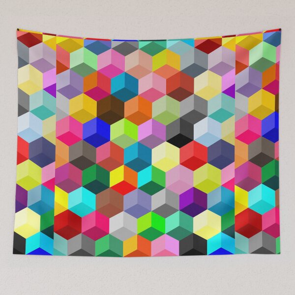 Item preview, Colorful Hexagonal Pattern-Honeycomb Cubes designed and sold by Saurabh5814.