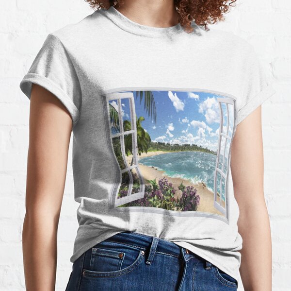 #Summer, #tropical, #beach, #water, sand, sea, island, travel, idyllic, sky, nature Classic T-Shirt