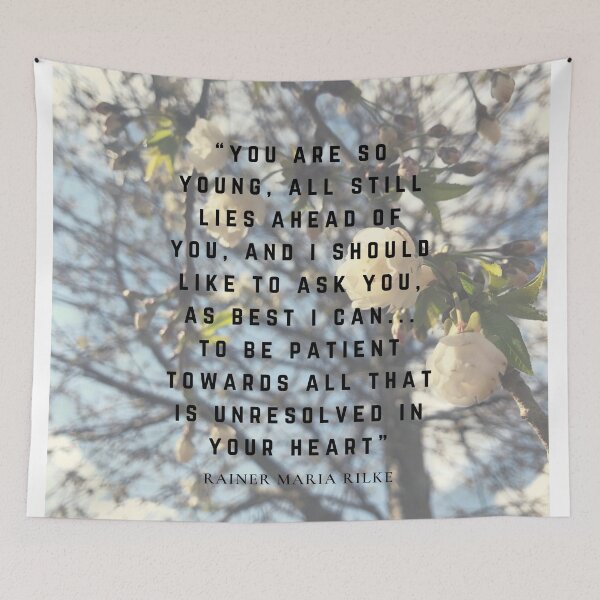 Item preview, Cherry Blossom and Rainer Rilke Quote designed and sold by JustabitBookish.