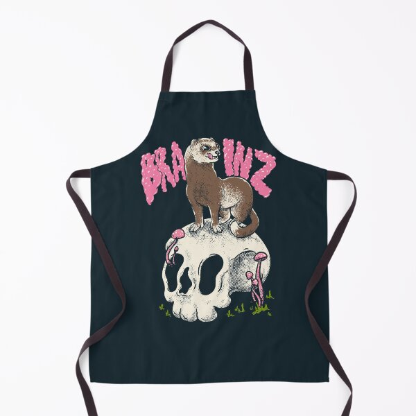 Item preview, Ferret - Brainz | Cute adorable furry creature ruthless killer Dook | Lowbrow art Vintage | forest woodlands cottagecore goblincore mushroom mushrooms fungus fungi plants plant vines animals animal designed and sold by Any Color Designs.