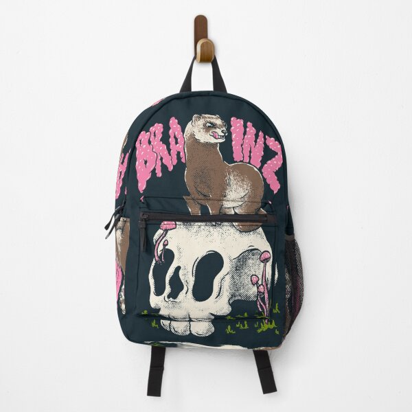 Item preview, Ferret - Brainz | Cute adorable furry creature ruthless killer Dook | Lowbrow art Vintage | forest woodlands cottagecore goblincore mushroom mushrooms fungus fungi plants plant vines animals animal designed and sold by Any Color Designs.