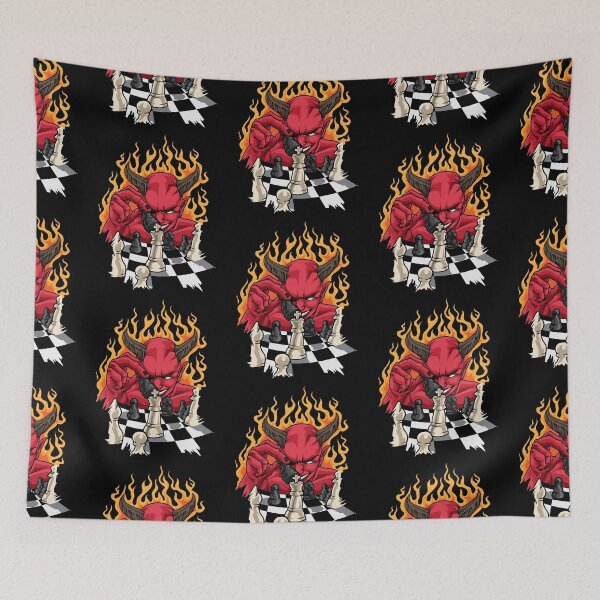 Item preview, Flame Devil With Chessboard - Chess designed and sold by anziehend.