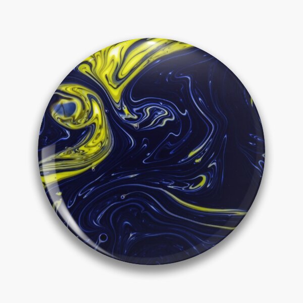 Item preview, Oil Droplet Modern Art in Blue Yellow Macro Style designed and sold by NeonAbstracts.