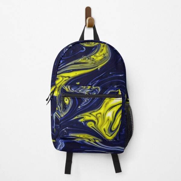 Item preview, Oil Droplet Modern Art in Blue Yellow Macro Style designed and sold by NeonAbstracts.