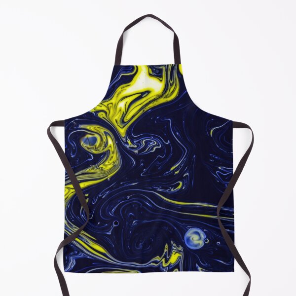 Item preview, Oil Droplet Modern Art in Blue Yellow Macro Style designed and sold by NeonAbstracts.