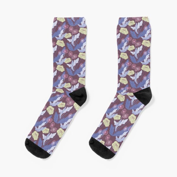 Purple dandelions Socks