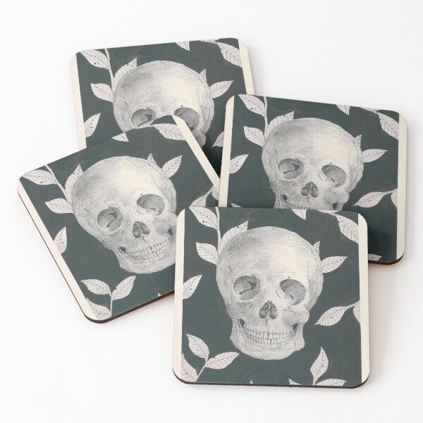 Item preview, Skull with leaves designed and sold by Claire Haviland.