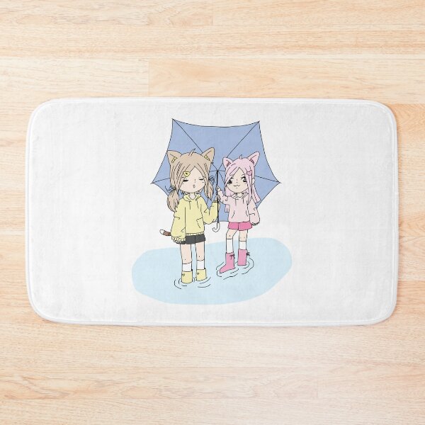 Item preview, Two Kawaii Girls with Umbrella Standing in a Puddle designed and sold by STUDIO-72.