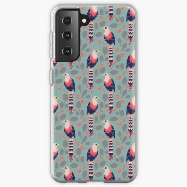 Like a bird on the branch (light green) Samsung Galaxy Soft Case