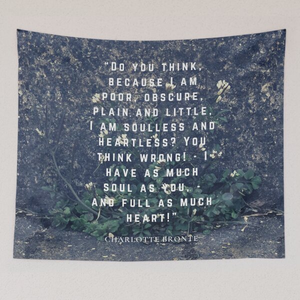 Item preview, Flower in Pavement and Charlotte Brontë Quote designed and sold by JustabitBookish.