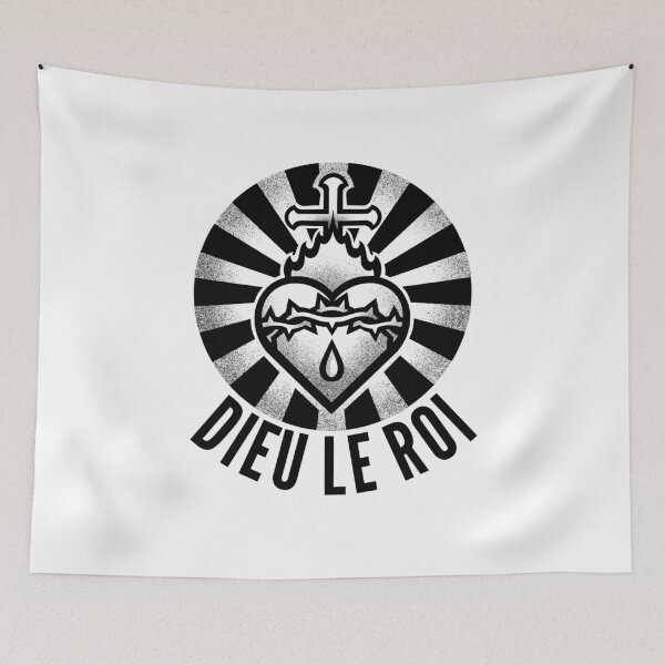 Item preview, Sacred Heart of Jesus Quote Dieu Le Roi designed and sold by HalpinDesign.