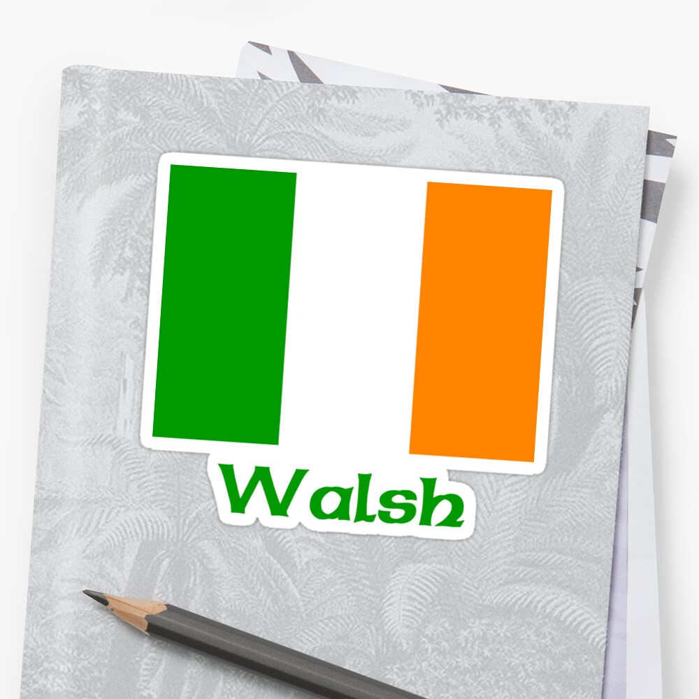 walsh-irish-flag-sticker-by-irisharms-redbubble