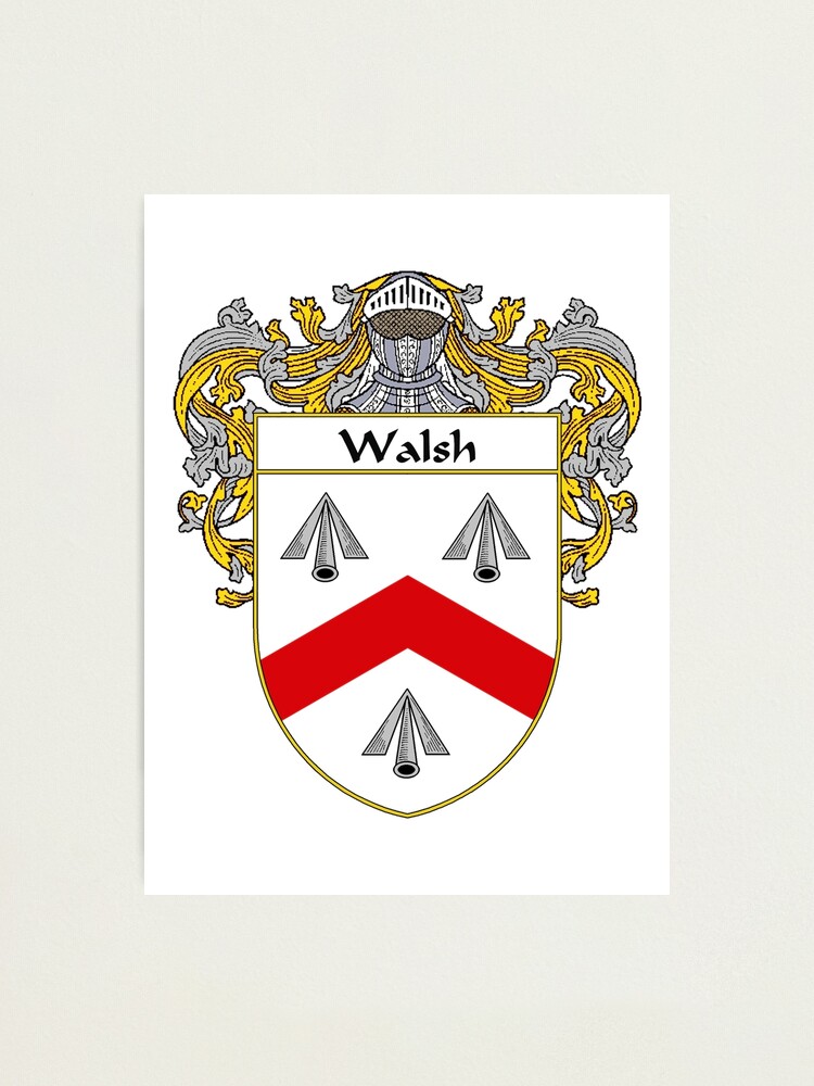 Walsh Coat Of Arms Walsh Family Crest Photographic Print By Irisharms Redbubble