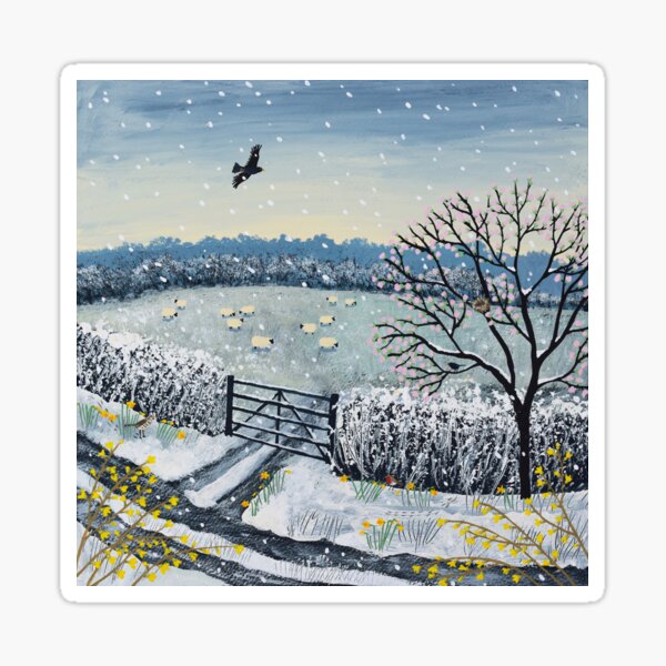 Snowflakes and Blossom Sticker
