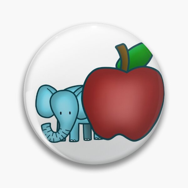 Item preview, Tiny Elephant, Giant Apple designed and sold by ClayDayArt.