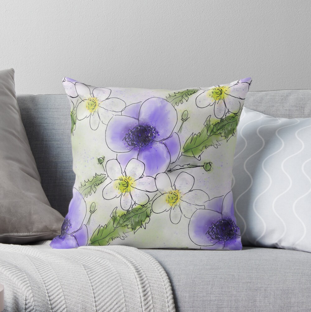 Item preview, Throw Pillow designed and sold by ClareWalkerArt.