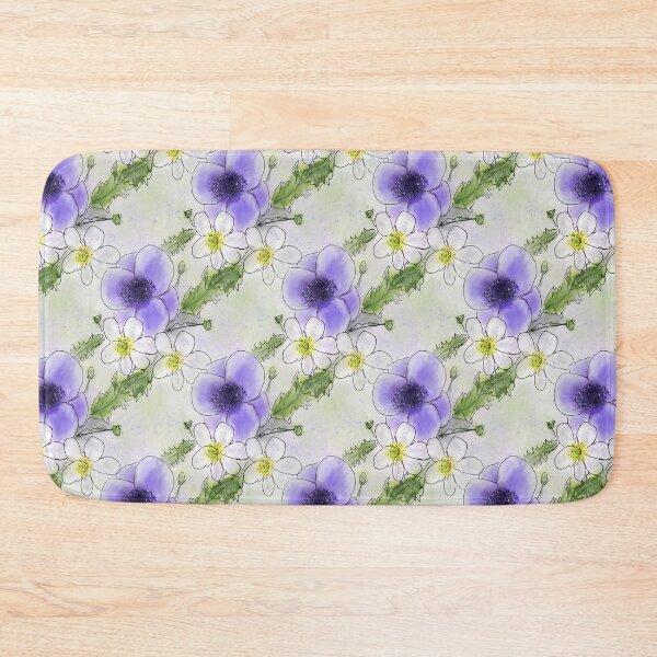 Item preview, Whimsical Purple and White Anemones designed and sold by Clare Walker.
