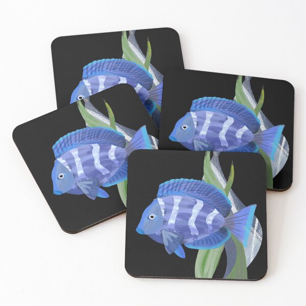 Item preview, Bright blue tropical fish watercolor illustration - Caroline Laursen Original designed and sold by Caroline Laursen.