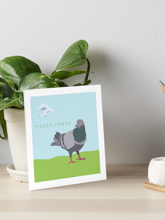 Thumbnail 1 of 2, Art Board Print, Pigeon Power designed and sold by LovelyDayArt.