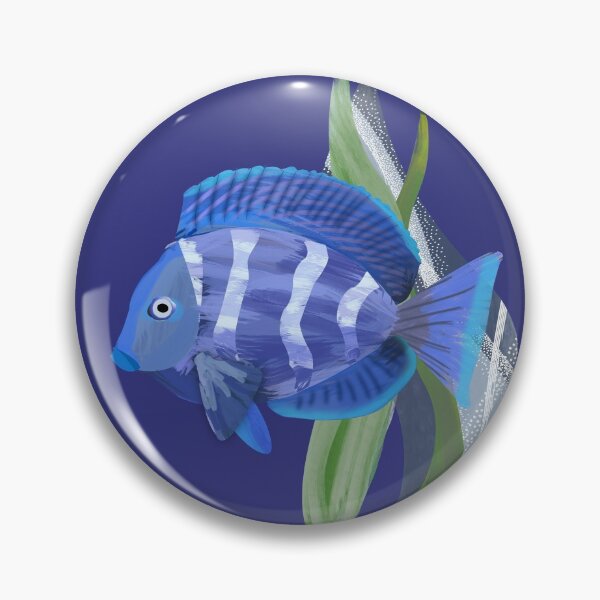 Item preview, Bright blue tropical fish watercolor illustration - Caroline Laursen Original designed and sold by Caroline Laursen.