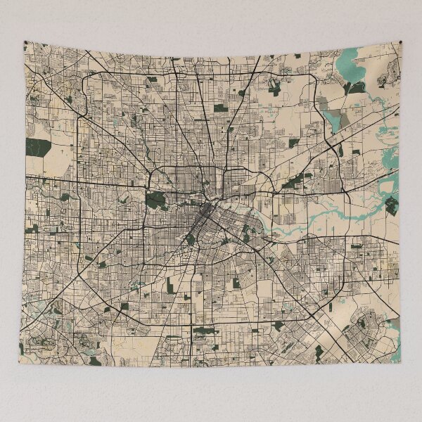 Item preview, Houston City Map of Texas, USA - Vintage designed and sold by deMAP.