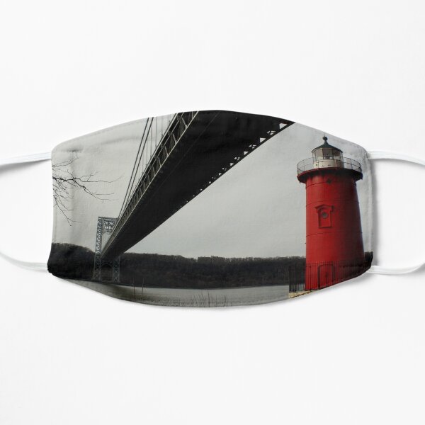 Little Red Lighthouse & George Washington Bridge Flat Mask